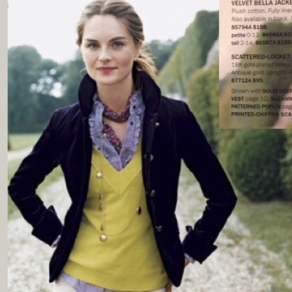 J Crew Velvet Bella Jacket